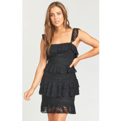 Tracy Tiered Ruffle Dress ~ One and Only Lace Black