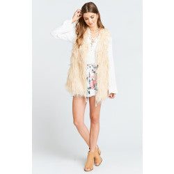 Luis Vest With Tassels ~ Rose All Day Faux Fur